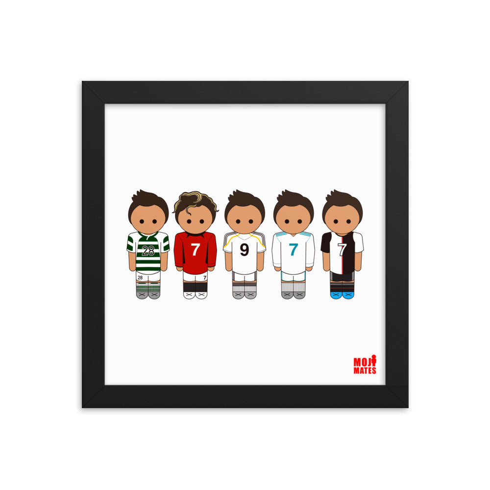 Ronaldo Line Up Sporting United Real Madrid Juventus Framed poster