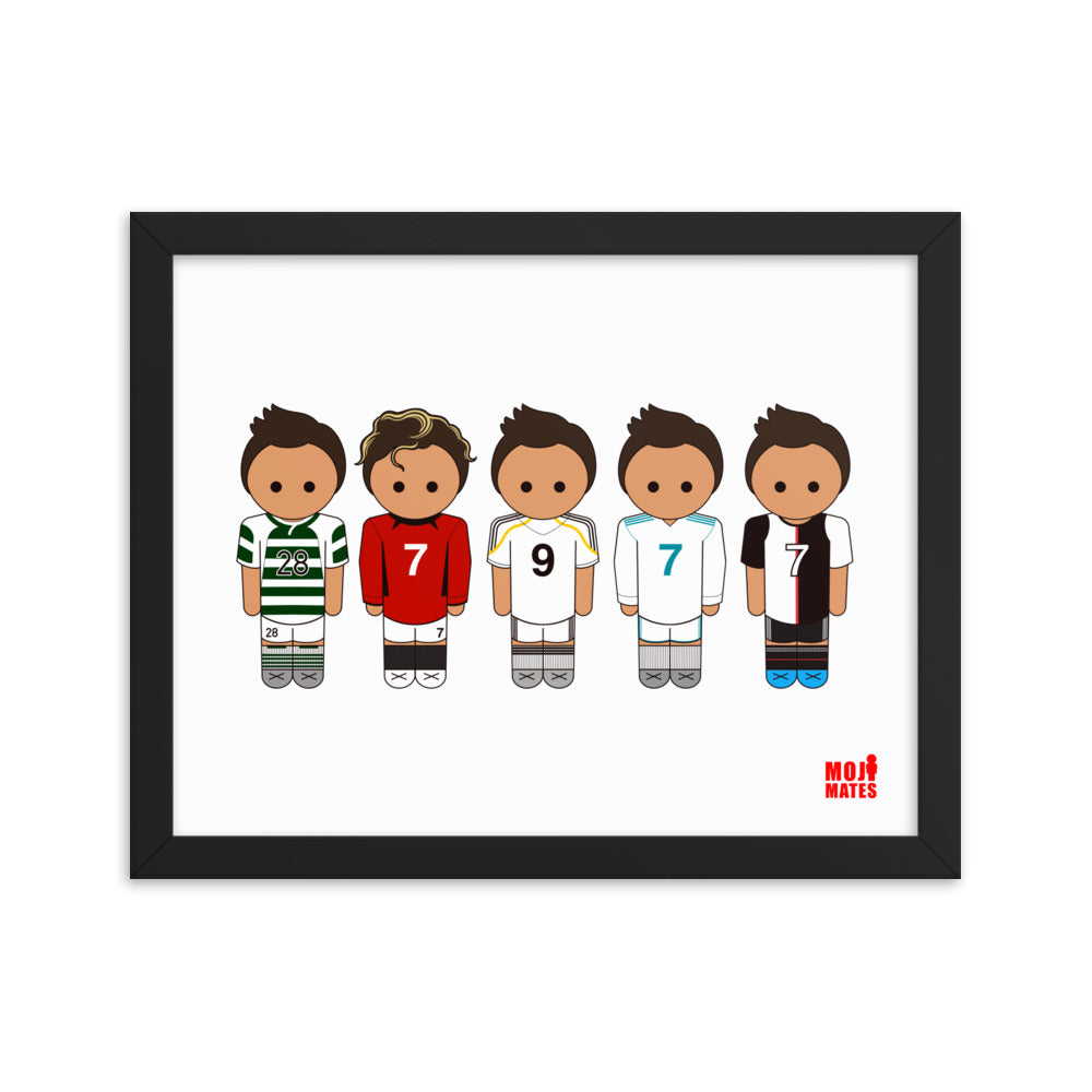 Ronaldo Line Up Sporting United Real Madrid Juventus Framed poster