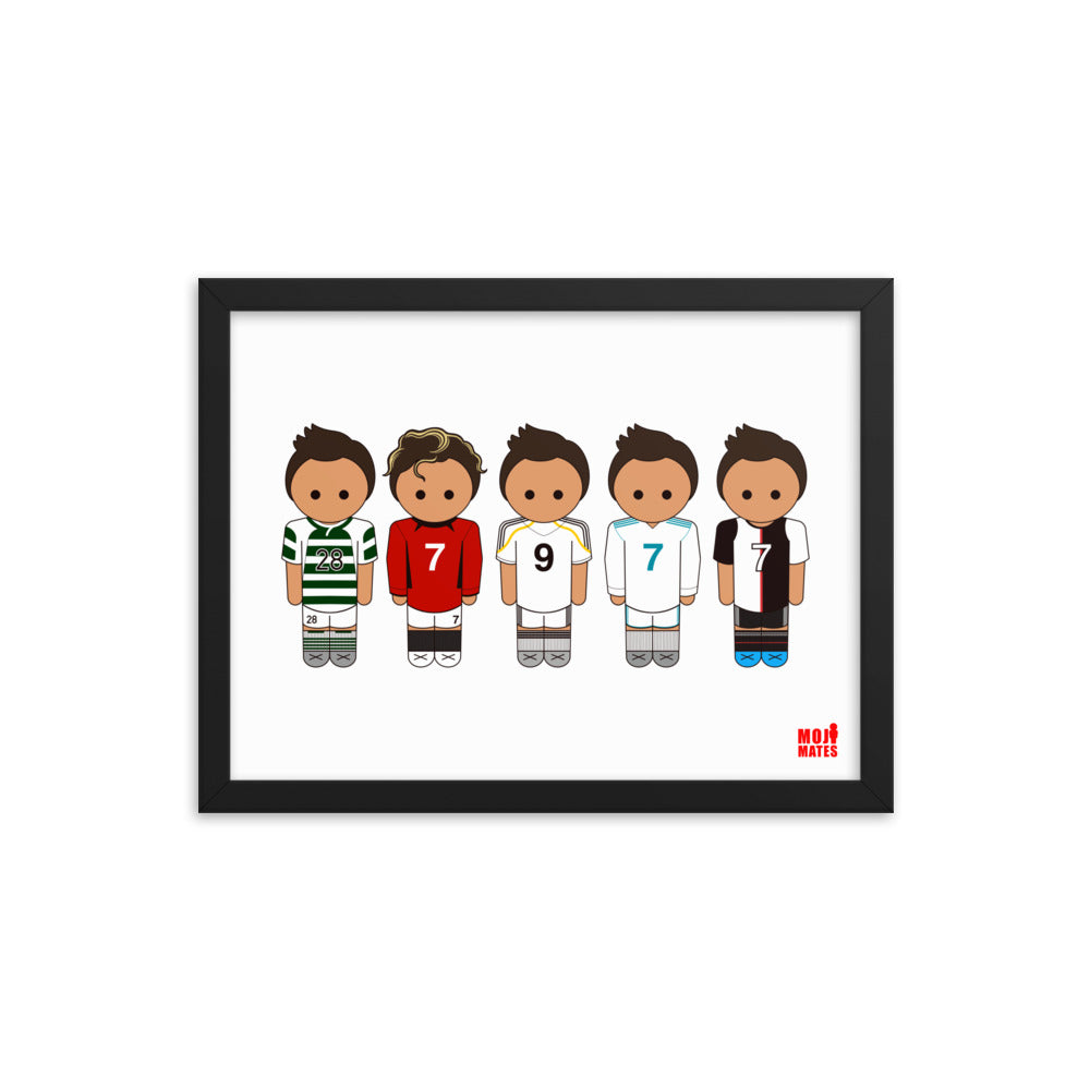 Ronaldo Line Up Sporting United Real Madrid Juventus Framed poster