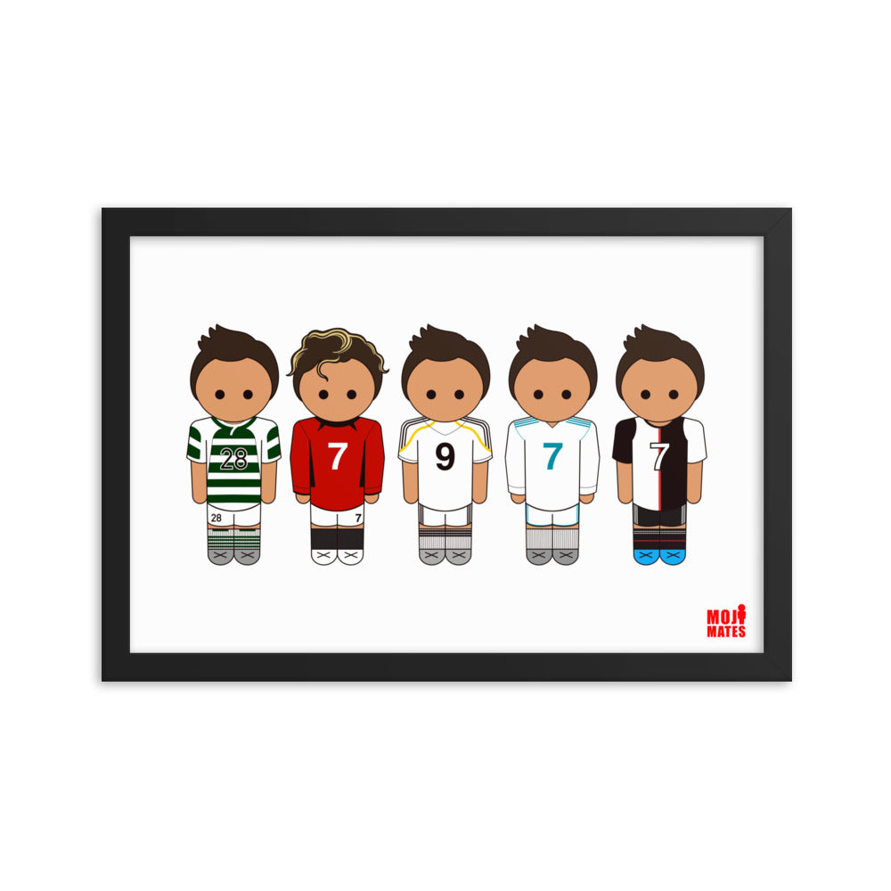 Ronaldo Line Up Sporting United Real Madrid Juventus Framed poster