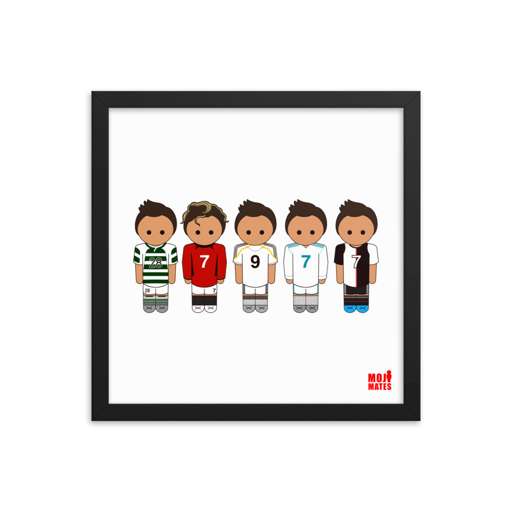 Ronaldo Line Up Sporting United Real Madrid Juventus Framed poster