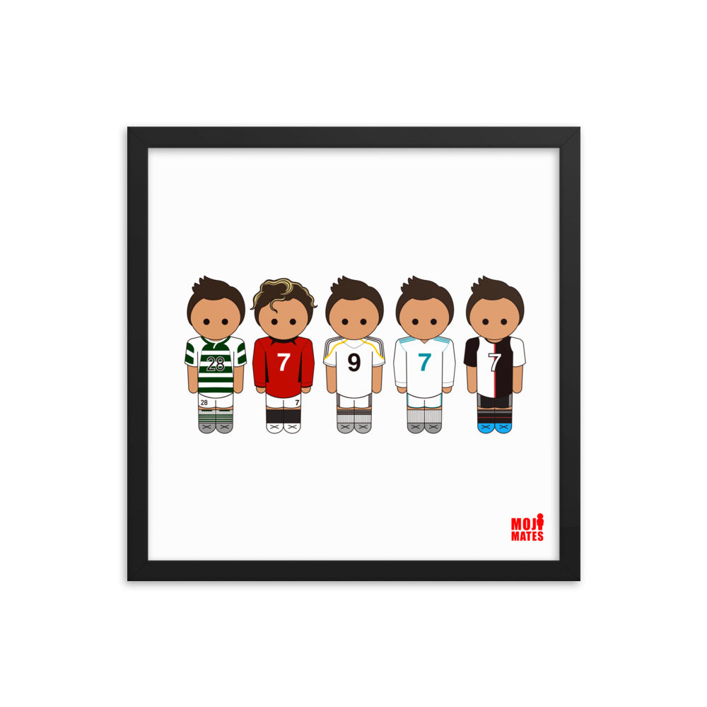 Ronaldo Line Up Sporting United Real Madrid Juventus Framed poster