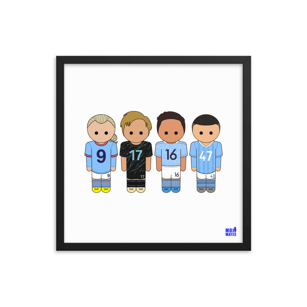 Man City Haaland De Bruyne Rodri Foden Framed poster