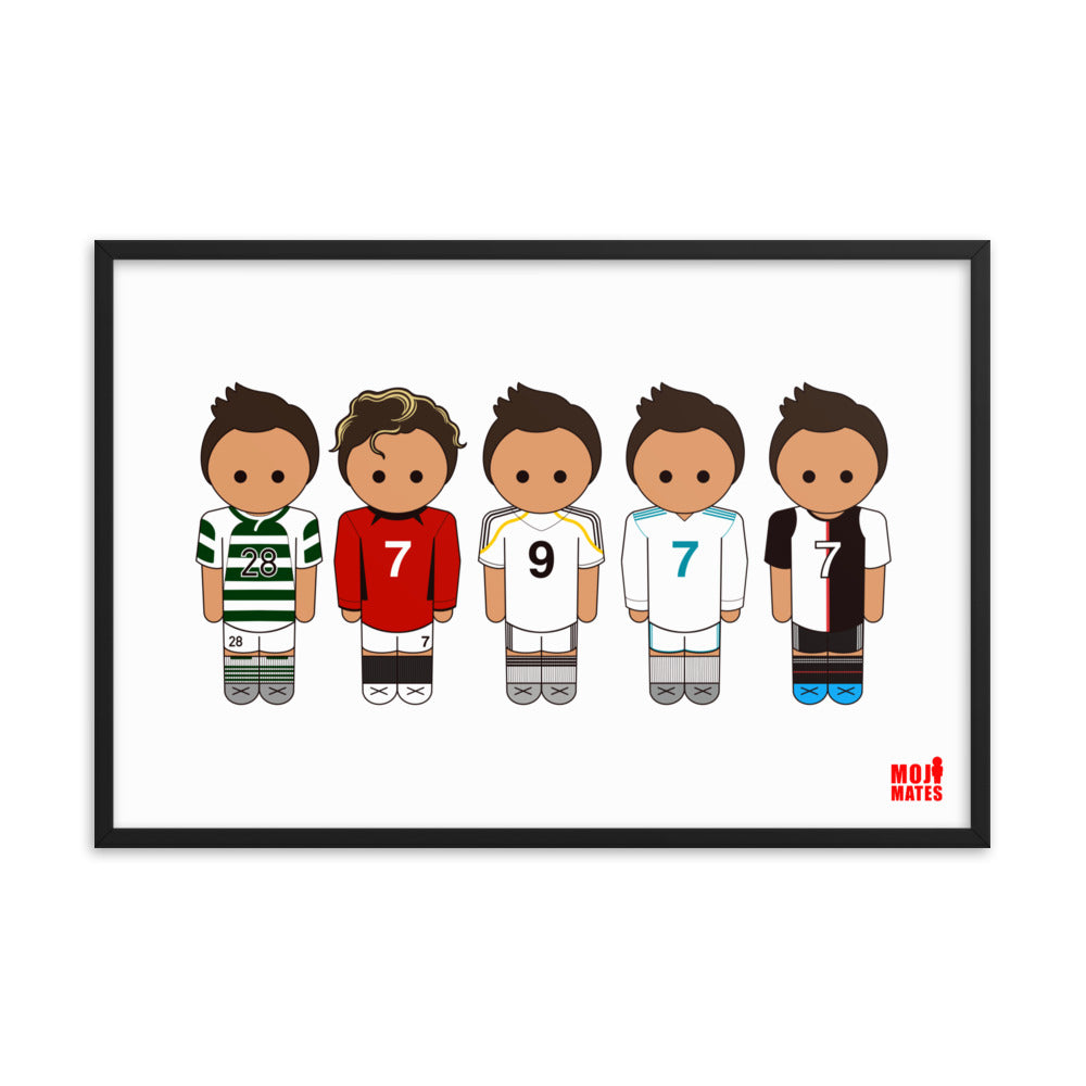 Ronaldo Line Up Sporting United Real Madrid Juventus Framed poster