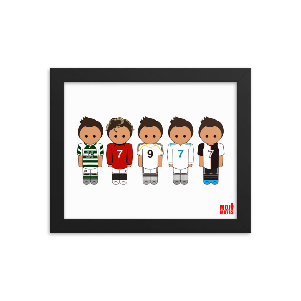 Ronaldo Line Up Sporting United Real Madrid Juventus Framed poster