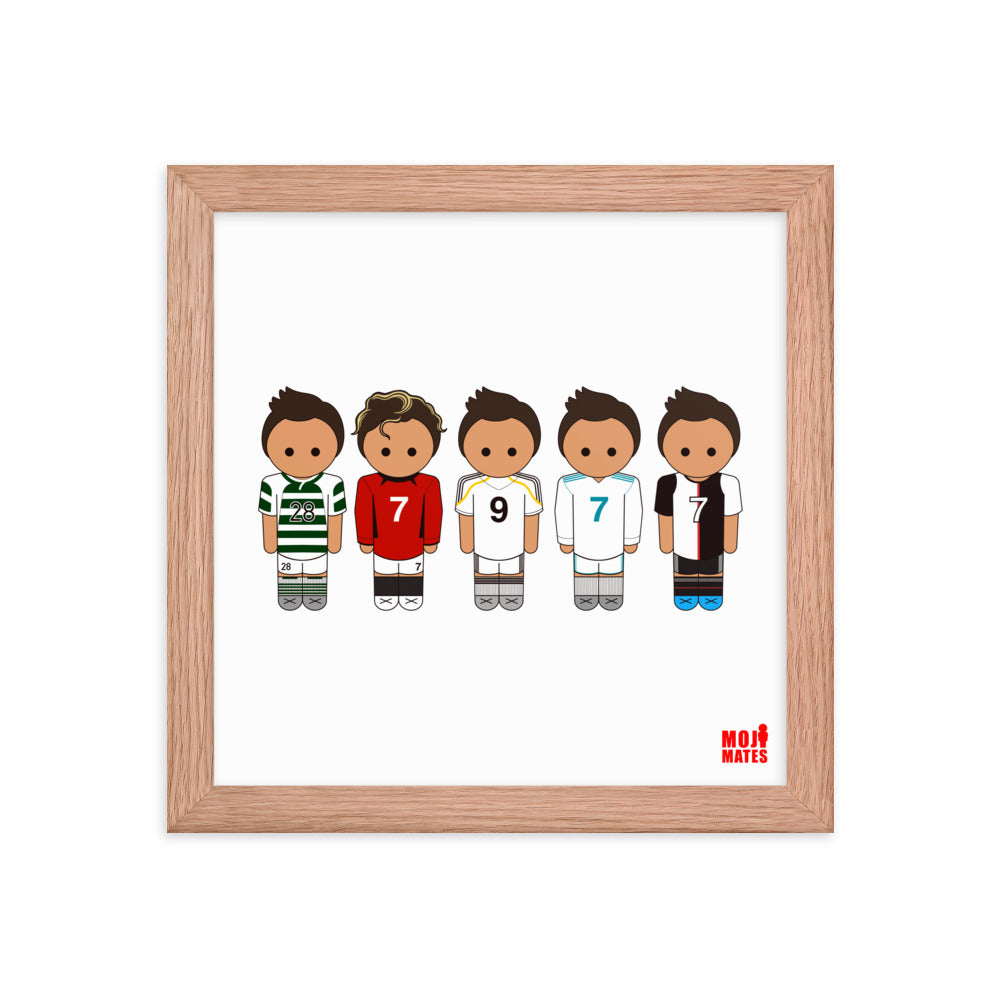 Ronaldo Line Up Sporting United Real Madrid Juventus Framed poster