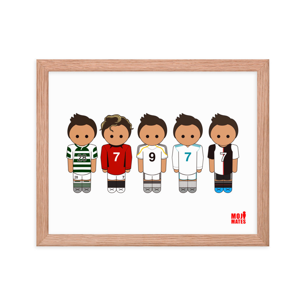 Ronaldo Line Up Sporting United Real Madrid Juventus Framed poster