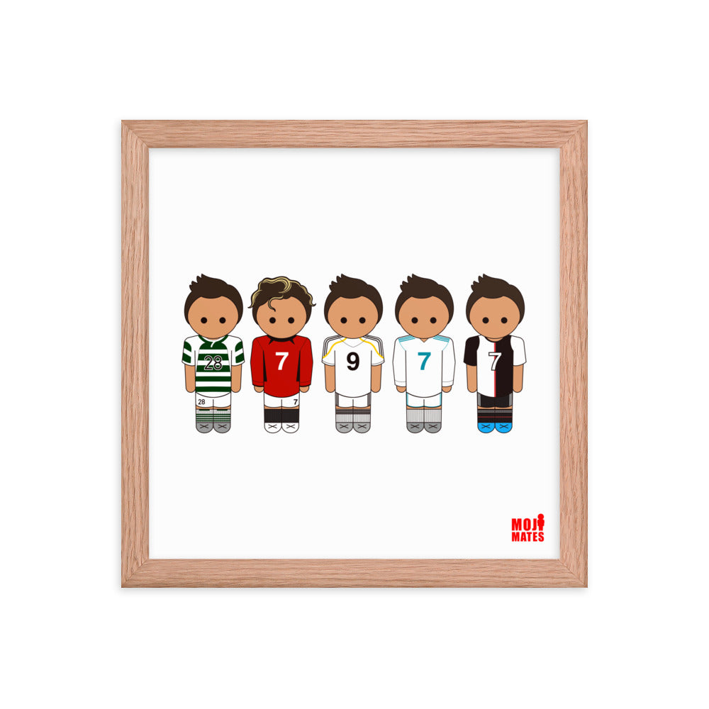 Ronaldo Line Up Sporting United Real Madrid Juventus Framed poster