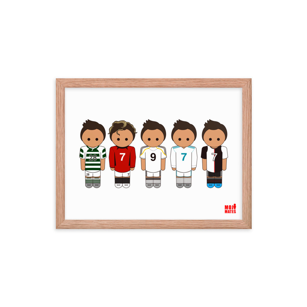 Ronaldo Line Up Sporting United Real Madrid Juventus Framed poster