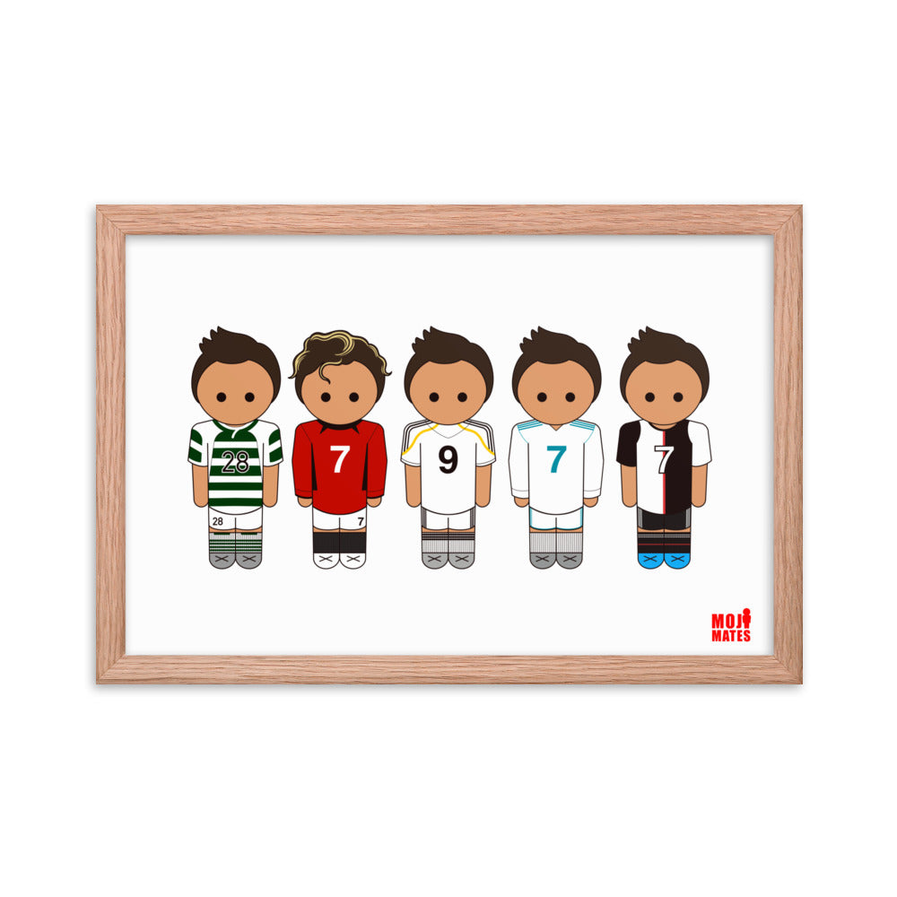 Ronaldo Line Up Sporting United Real Madrid Juventus Framed poster