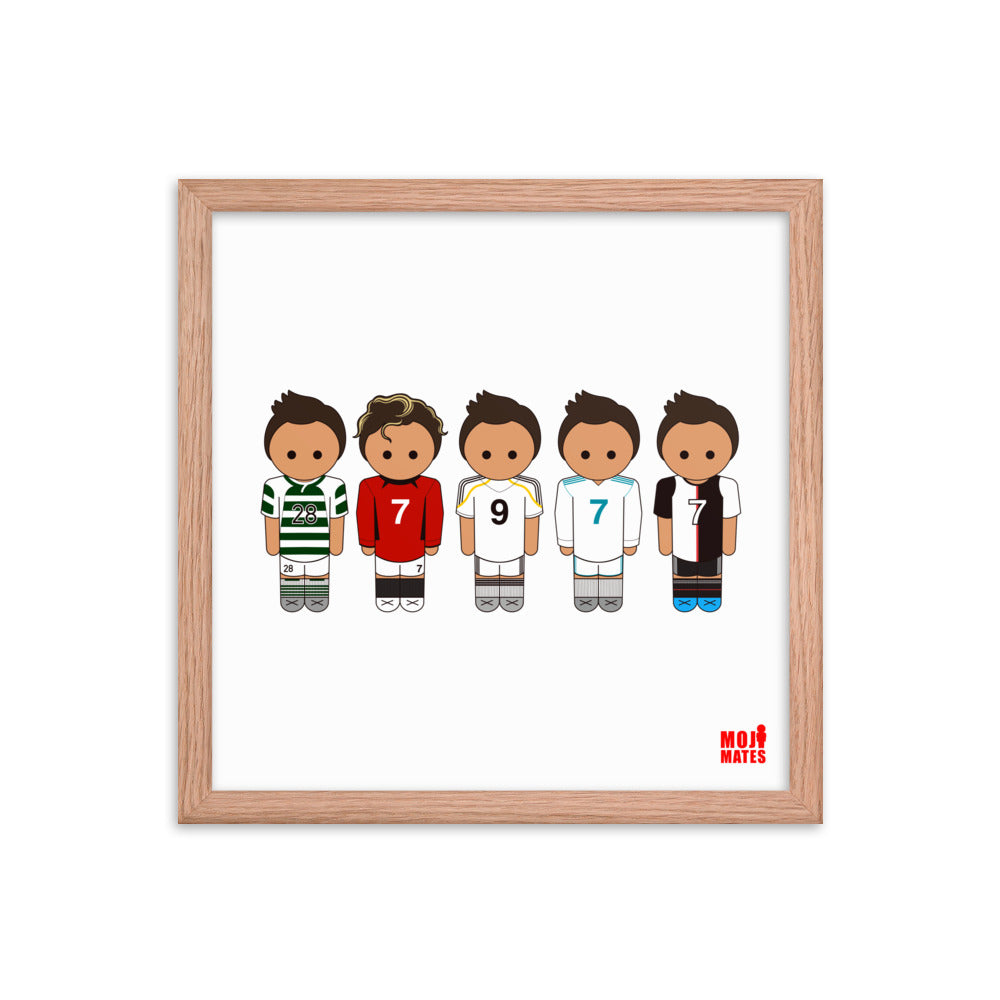 Ronaldo Line Up Sporting United Real Madrid Juventus Framed poster