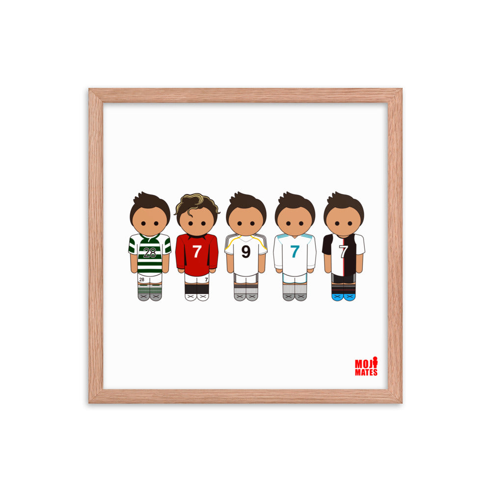 Ronaldo Line Up Sporting United Real Madrid Juventus Framed poster