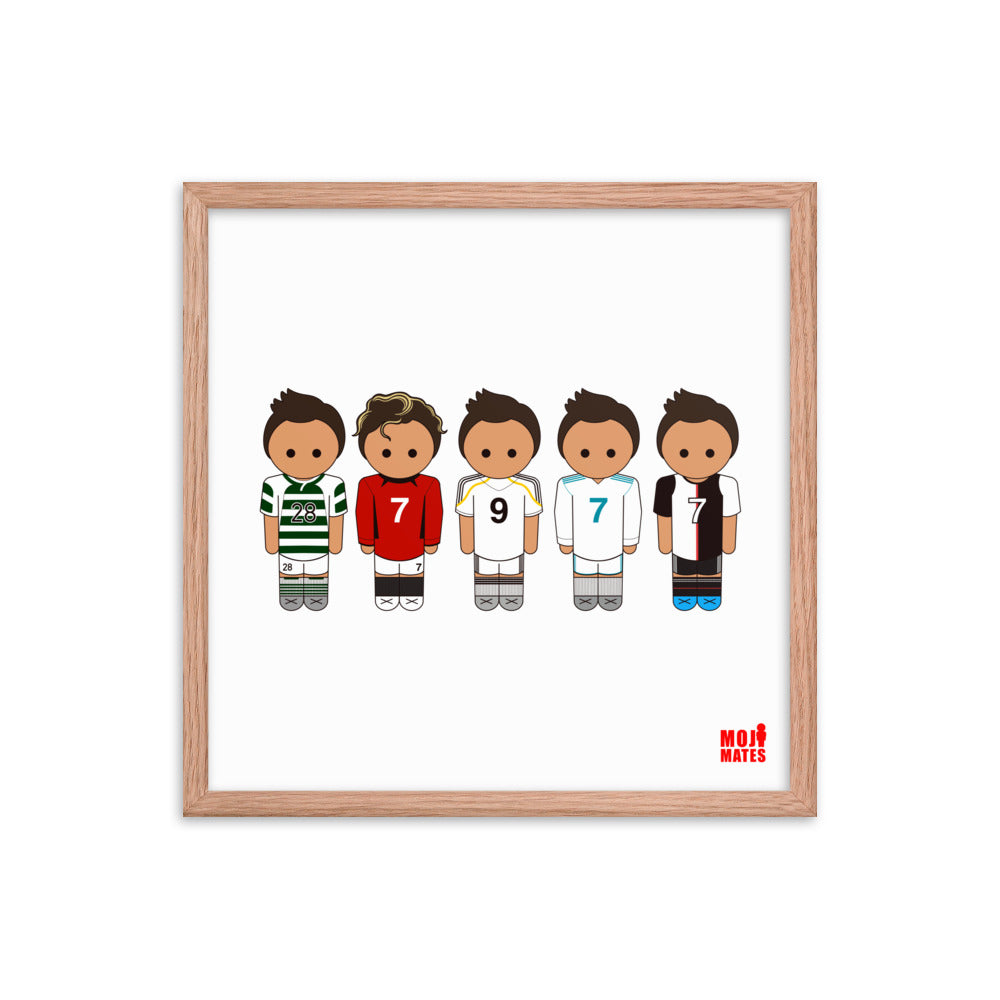 Ronaldo Line Up Sporting United Real Madrid Juventus Framed poster