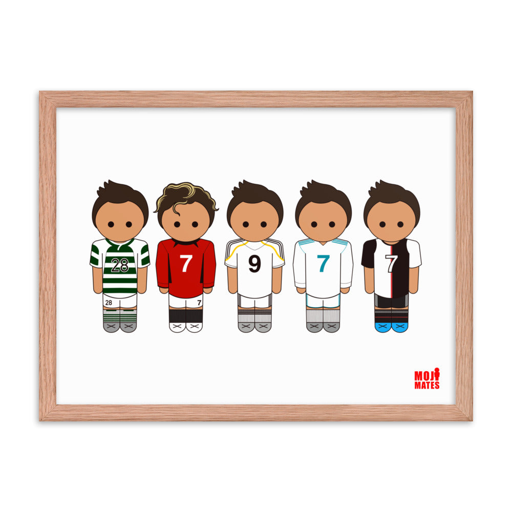 Ronaldo Line Up Sporting United Real Madrid Juventus Framed poster