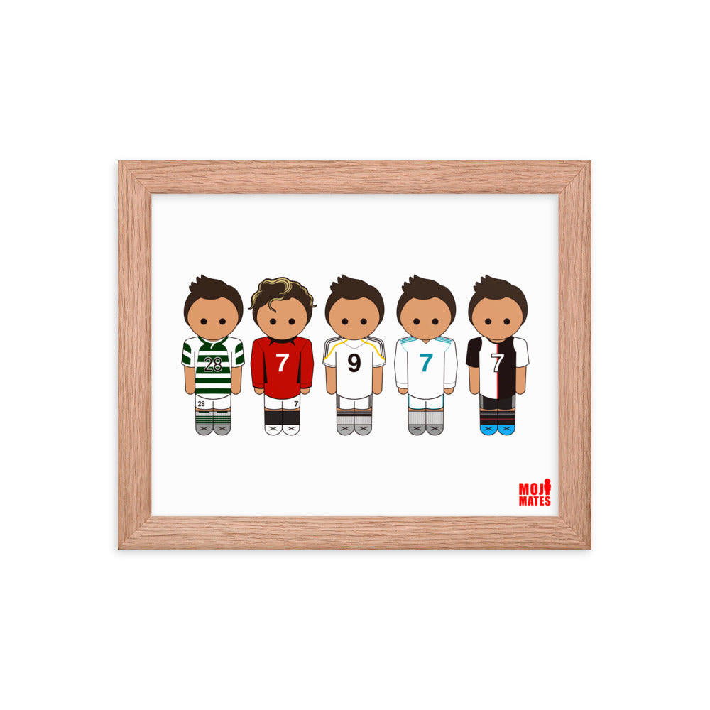 Ronaldo Line Up Sporting United Real Madrid Juventus Framed poster