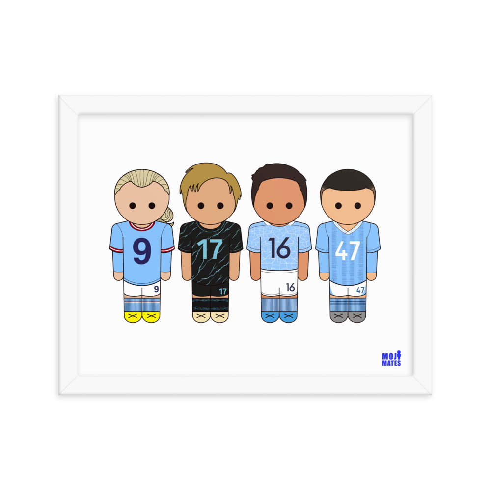 Man City Haaland De Bruyne Rodri Foden Framed poster