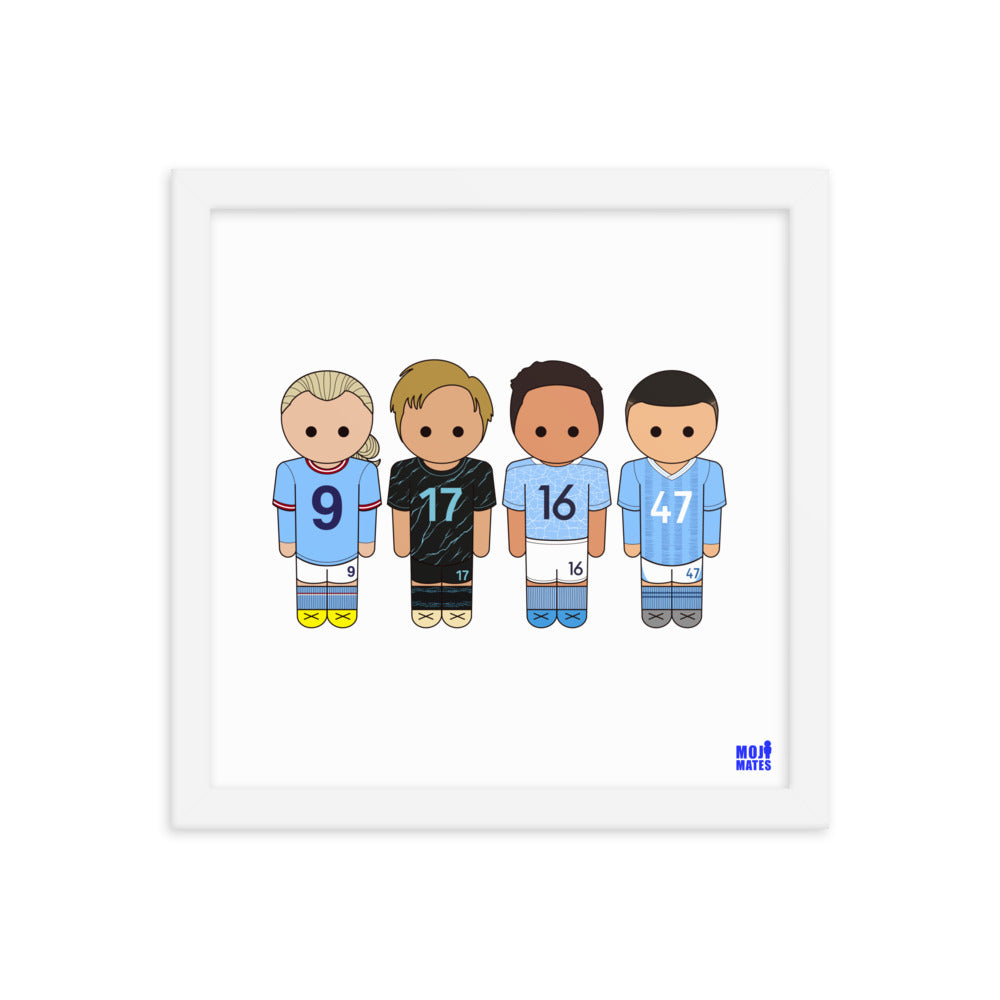 Man City Haaland De Bruyne Rodri Foden Framed poster