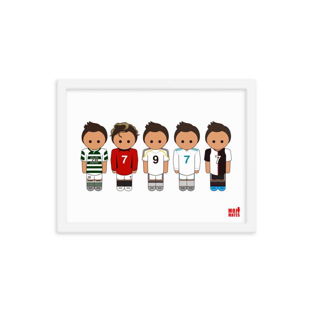 Ronaldo Line Up Sporting United Real Madrid Juventus Framed poster