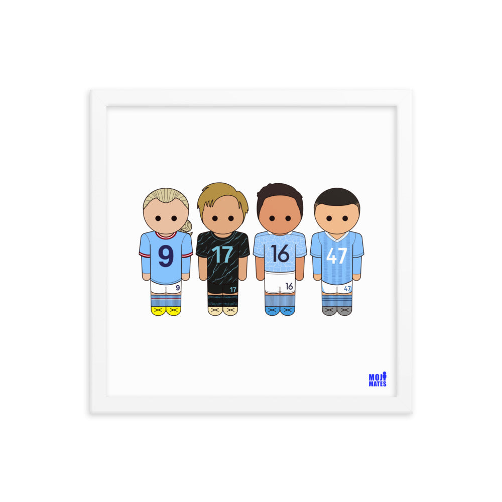 Man City Haaland De Bruyne Rodri Foden Framed poster