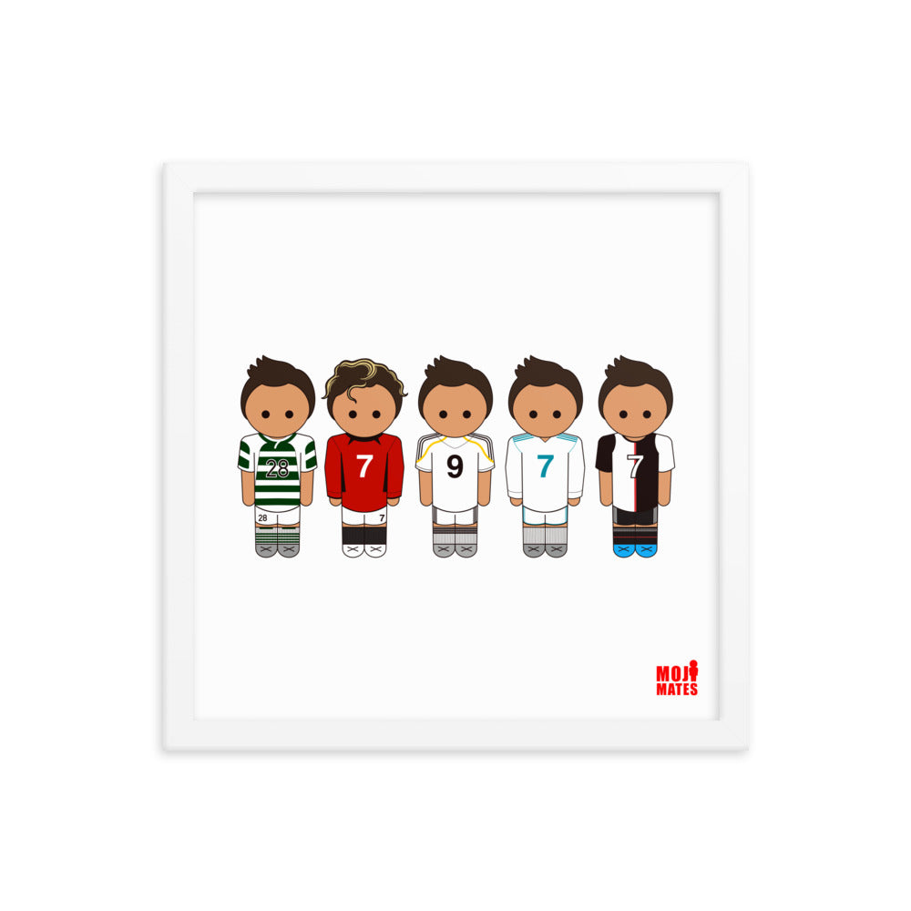 Ronaldo Line Up Sporting United Real Madrid Juventus Framed poster