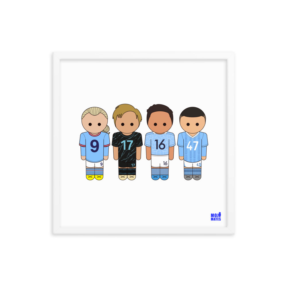 Man City Haaland De Bruyne Rodri Foden Framed poster