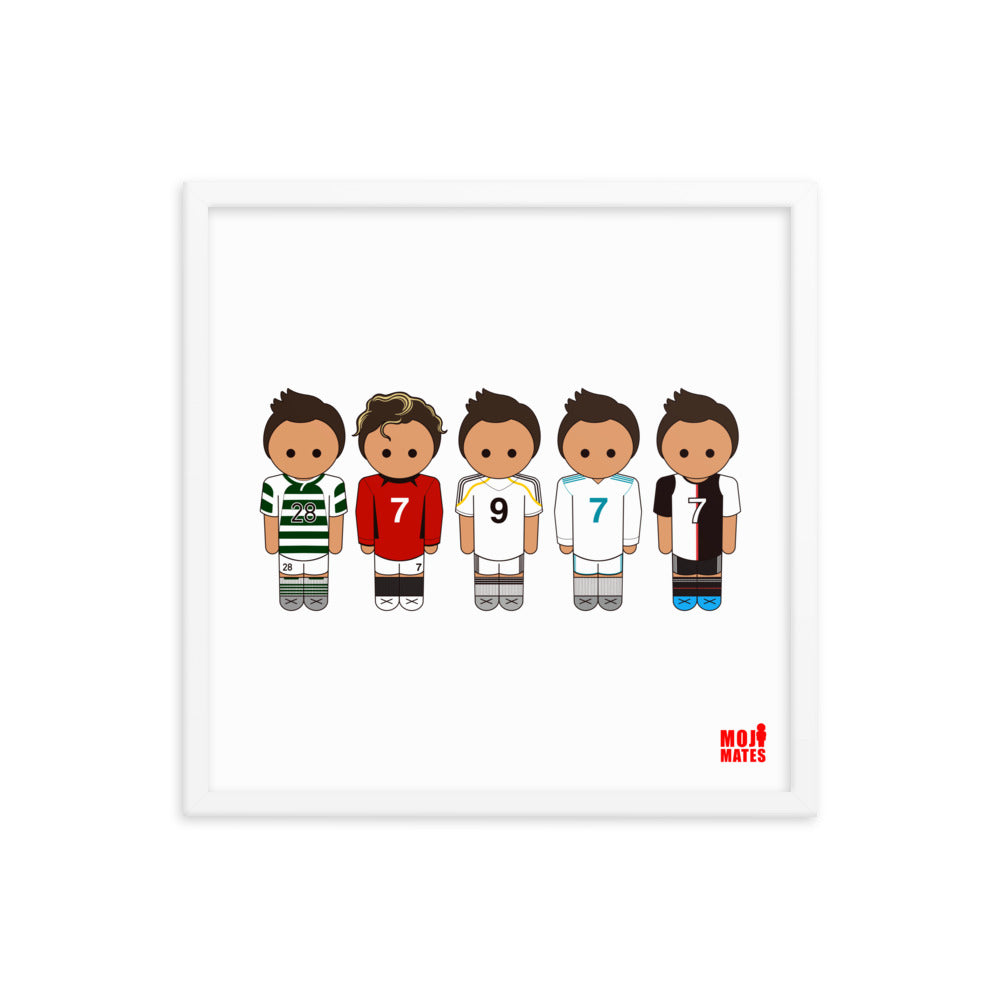 Ronaldo Line Up Sporting United Real Madrid Juventus Framed poster