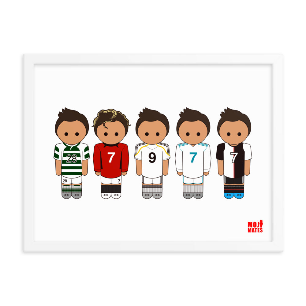Ronaldo Line Up Sporting United Real Madrid Juventus Framed poster