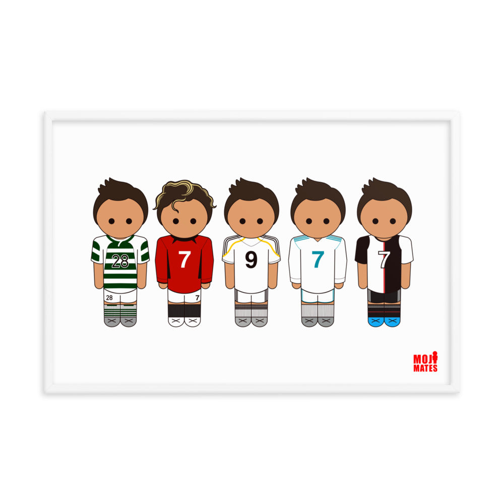 Ronaldo Line Up Sporting United Real Madrid Juventus Framed poster