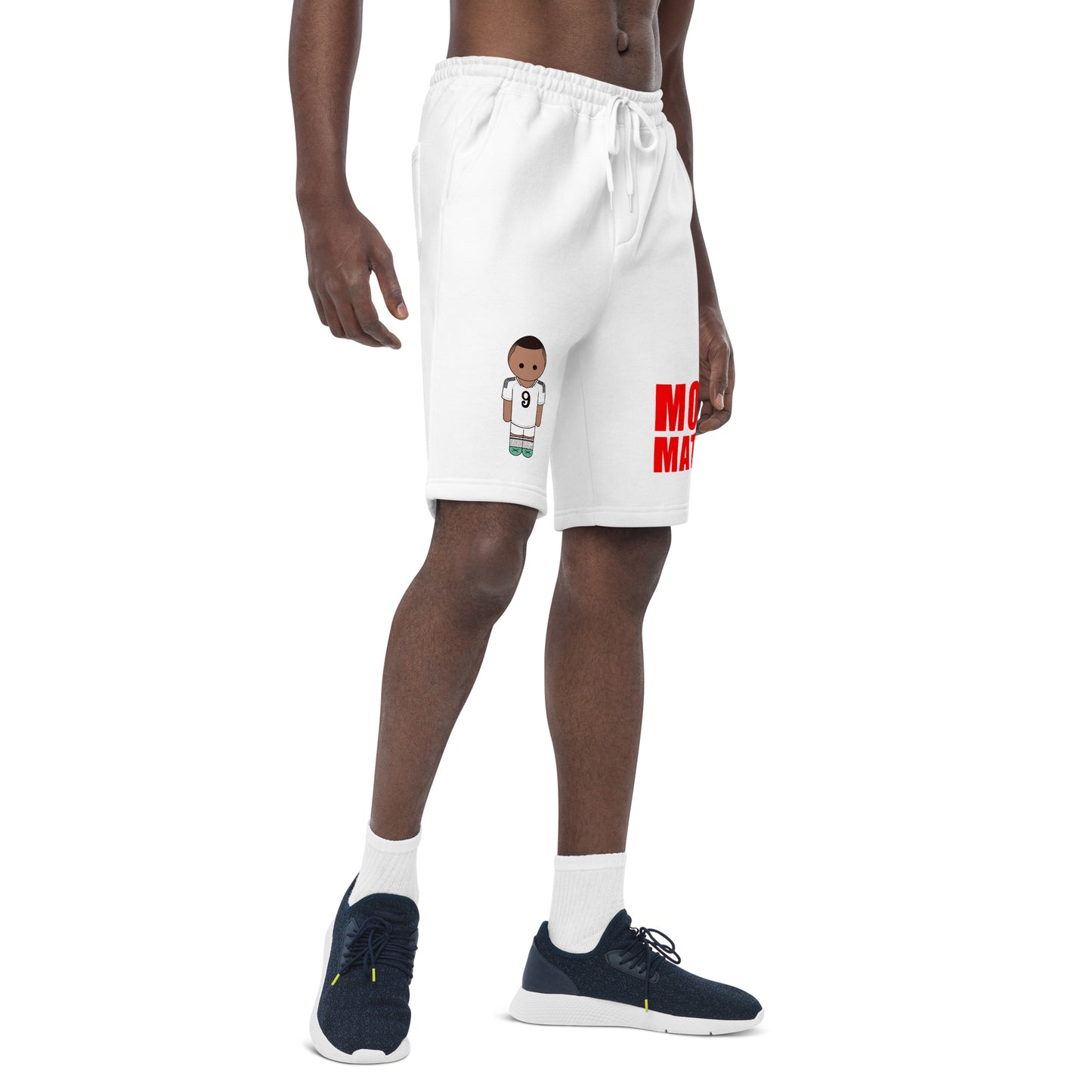 mbappe-white-mens-fleece-shorts