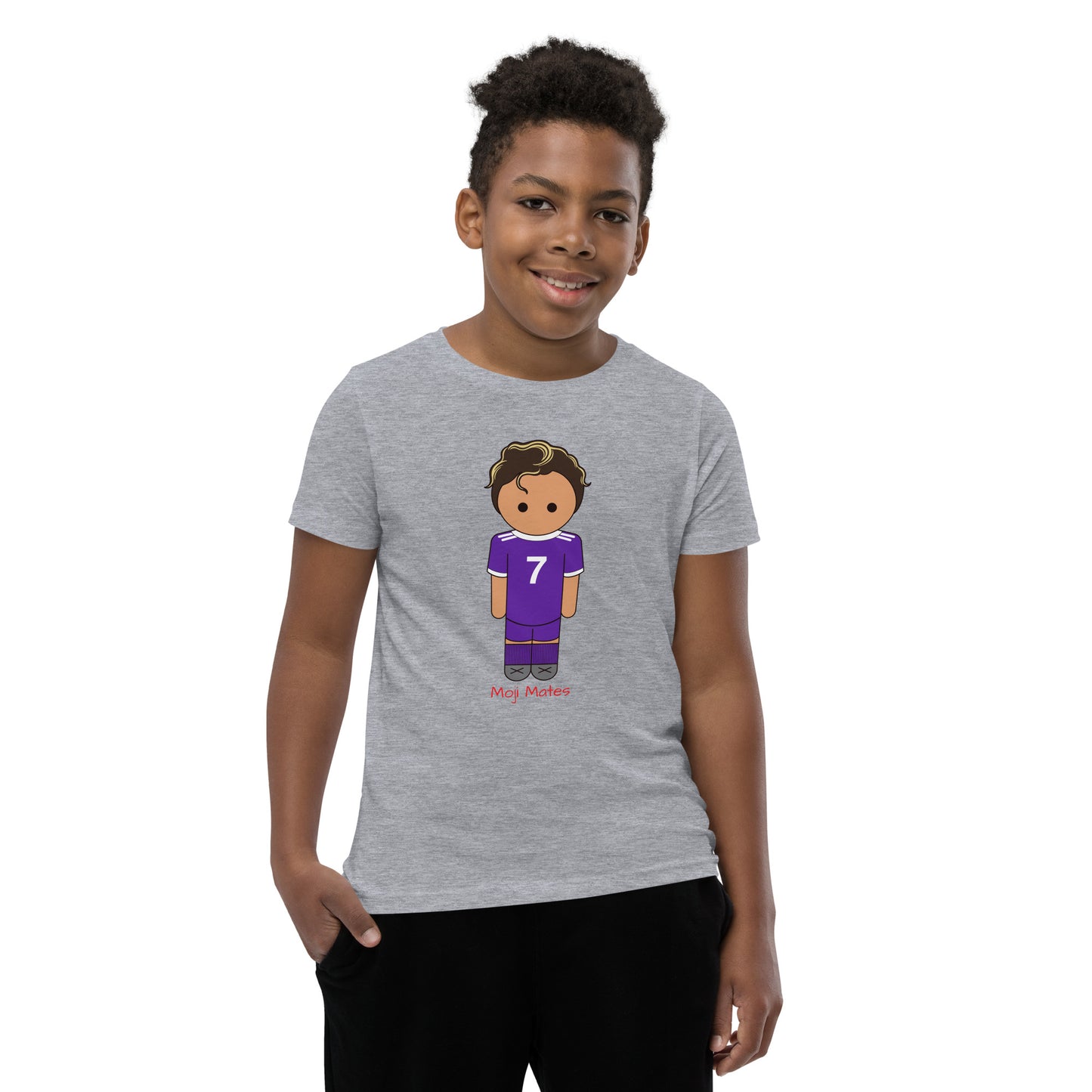 Ronaldo Noodle Hair Real Madrid Youth Short Sleeve T-Shirt