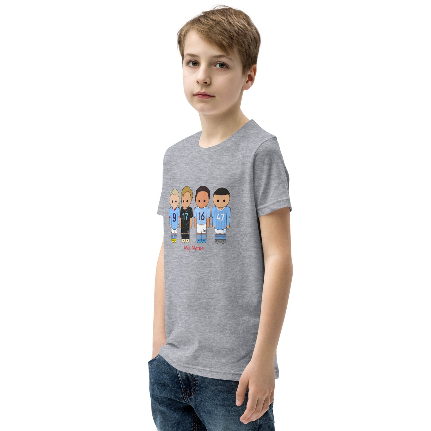 Man City Haaland De Bruyne Rodri Foden Youth Short Sleeve T-Shirt