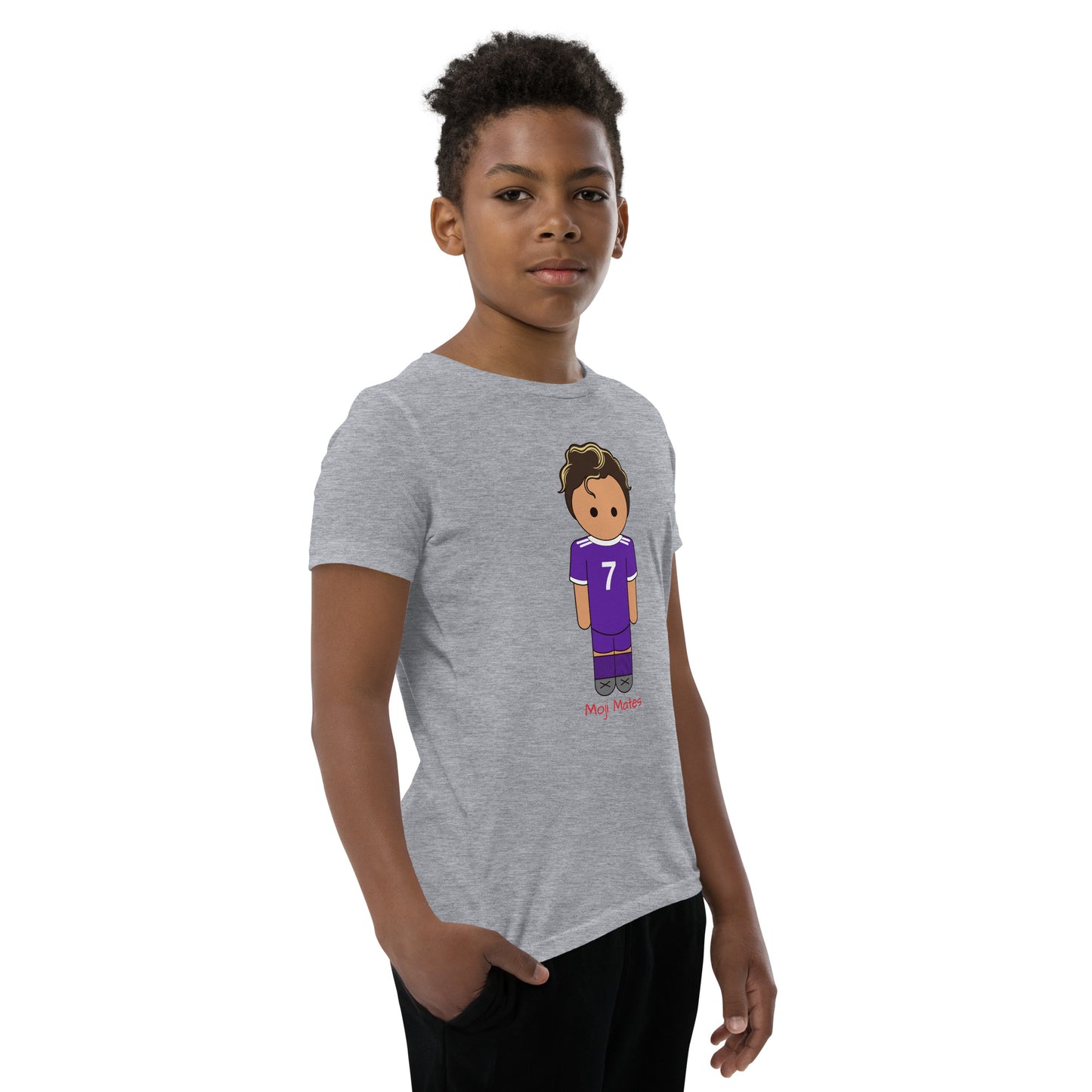 Ronaldo Noodle Hair Real Madrid Youth Short Sleeve T-Shirt