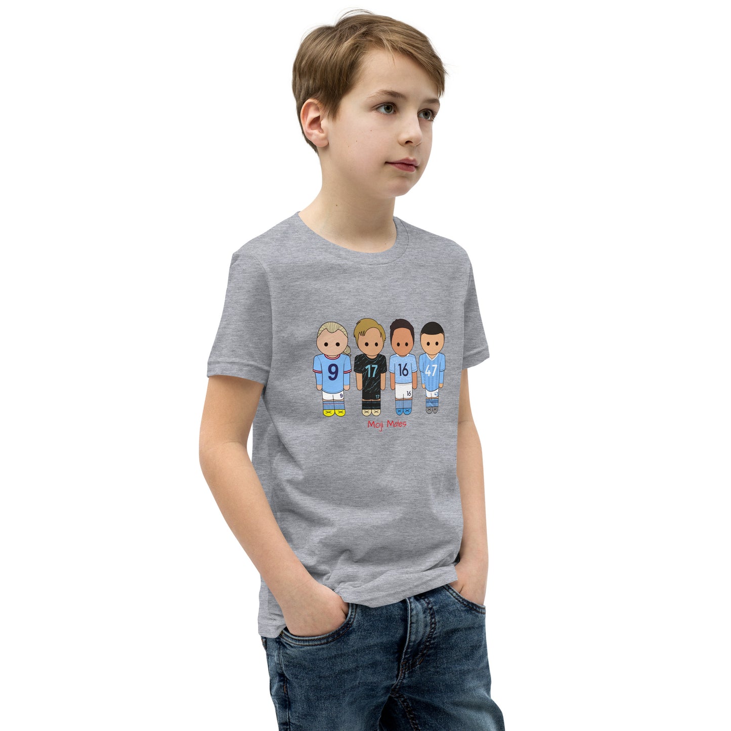 Man City Haaland De Bruyne Rodri Foden Youth Short Sleeve T-Shirt