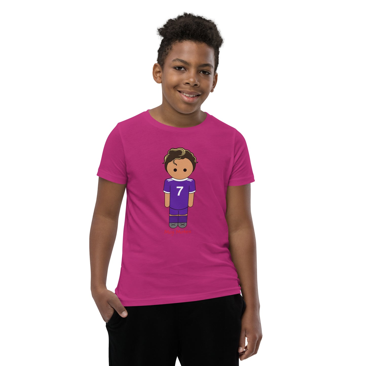 Ronaldo Noodle Hair Real Madrid Youth Short Sleeve T-Shirt