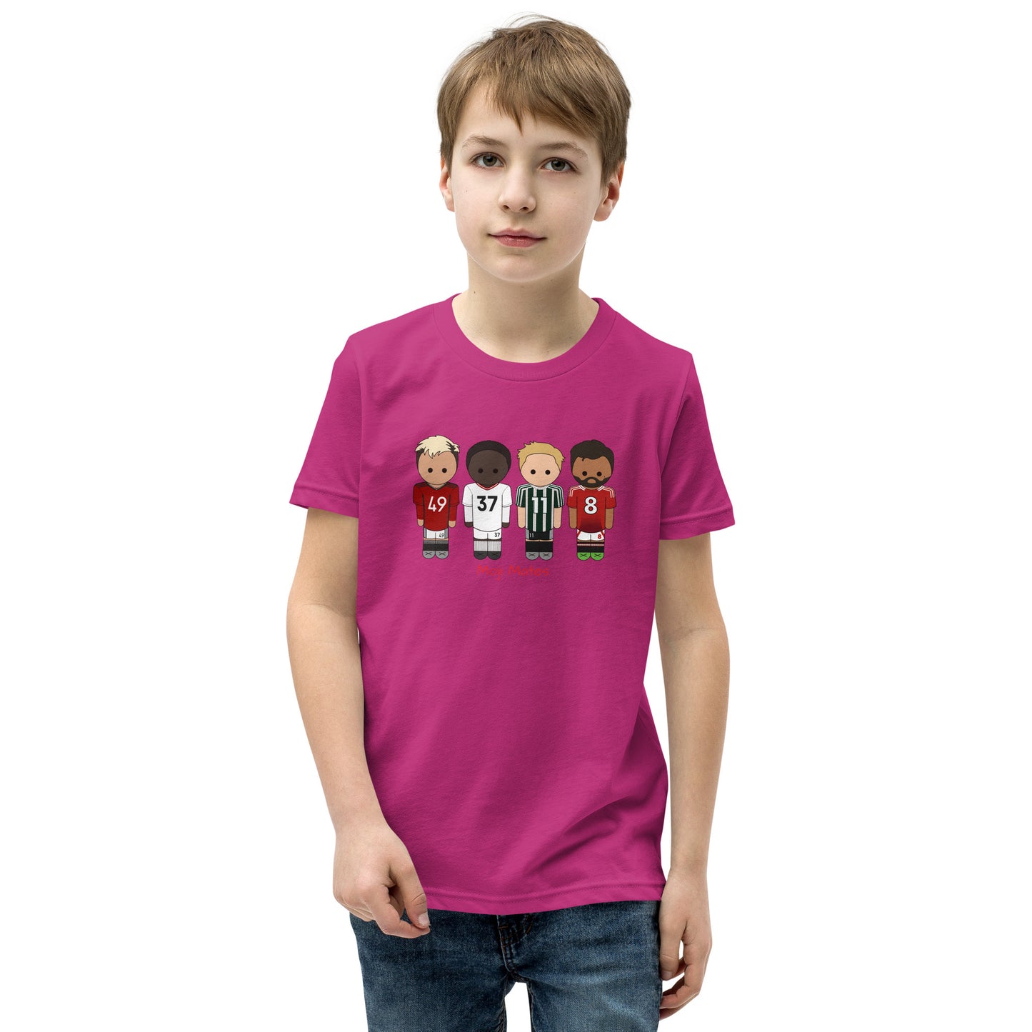 Manchester United Mainoo-Bruno-Hojlund-Garnacho Youth Short Sleeve T-Shirt