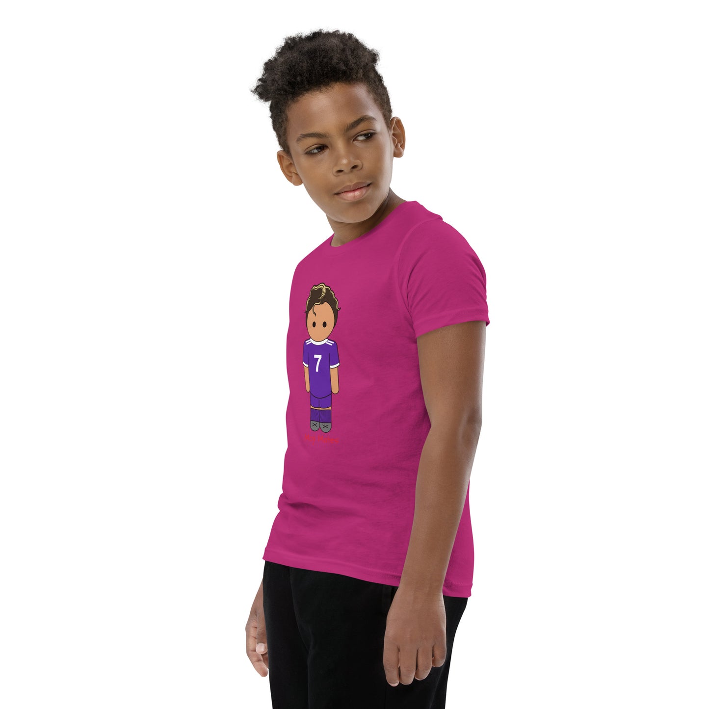 Ronaldo Noodle Hair Real Madrid Youth Short Sleeve T-Shirt