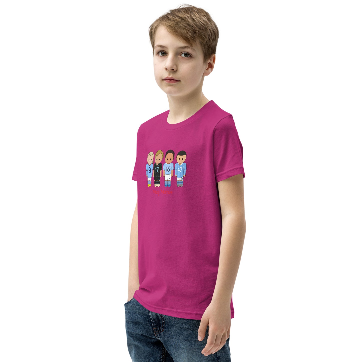 Manchester City Haaland-Foden-De Bruyne-Rodri Youth Short Sleeve T-Shirt