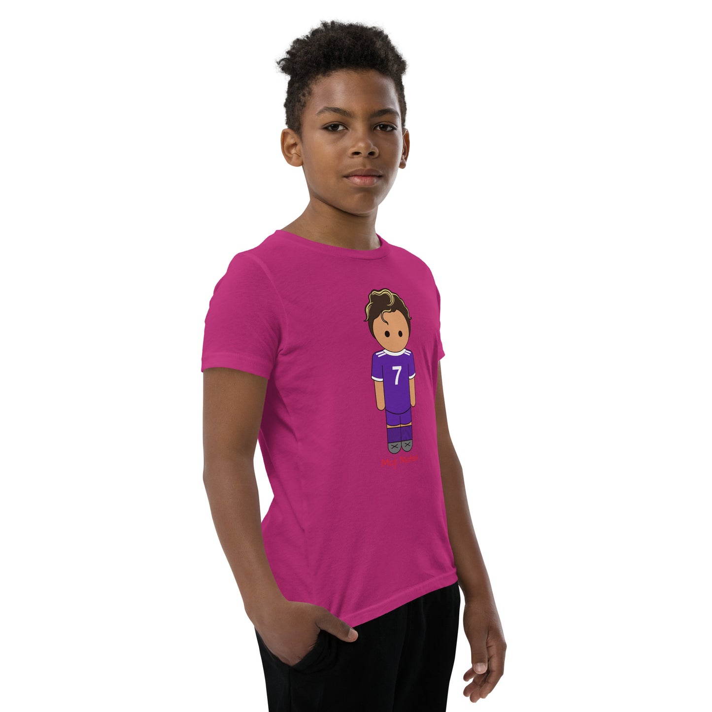 Ronaldo Noodle Hair Real Madrid Youth Short Sleeve T-Shirt