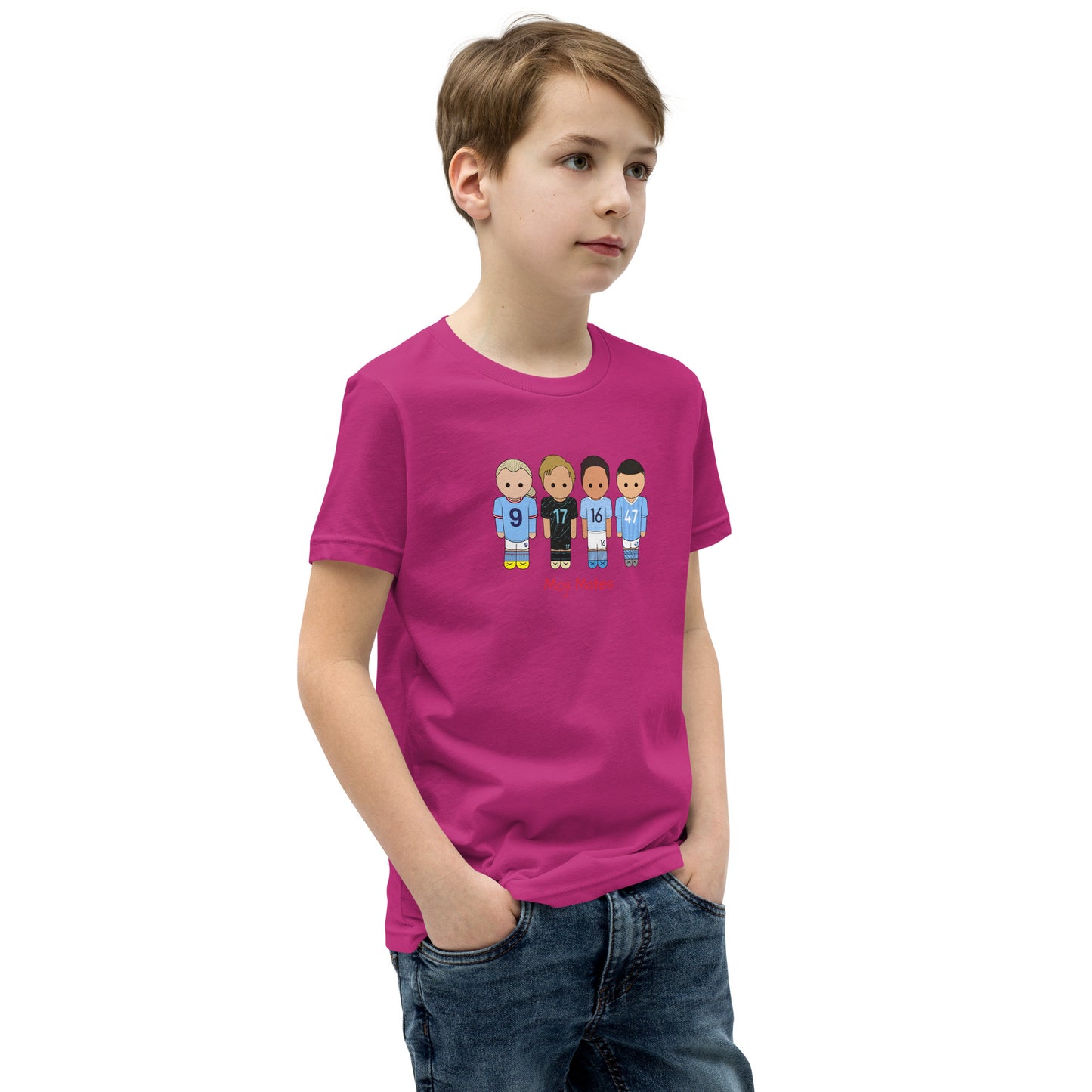 Manchester City Haaland-Foden-De Bruyne-Rodri Youth Short Sleeve T-Shirt