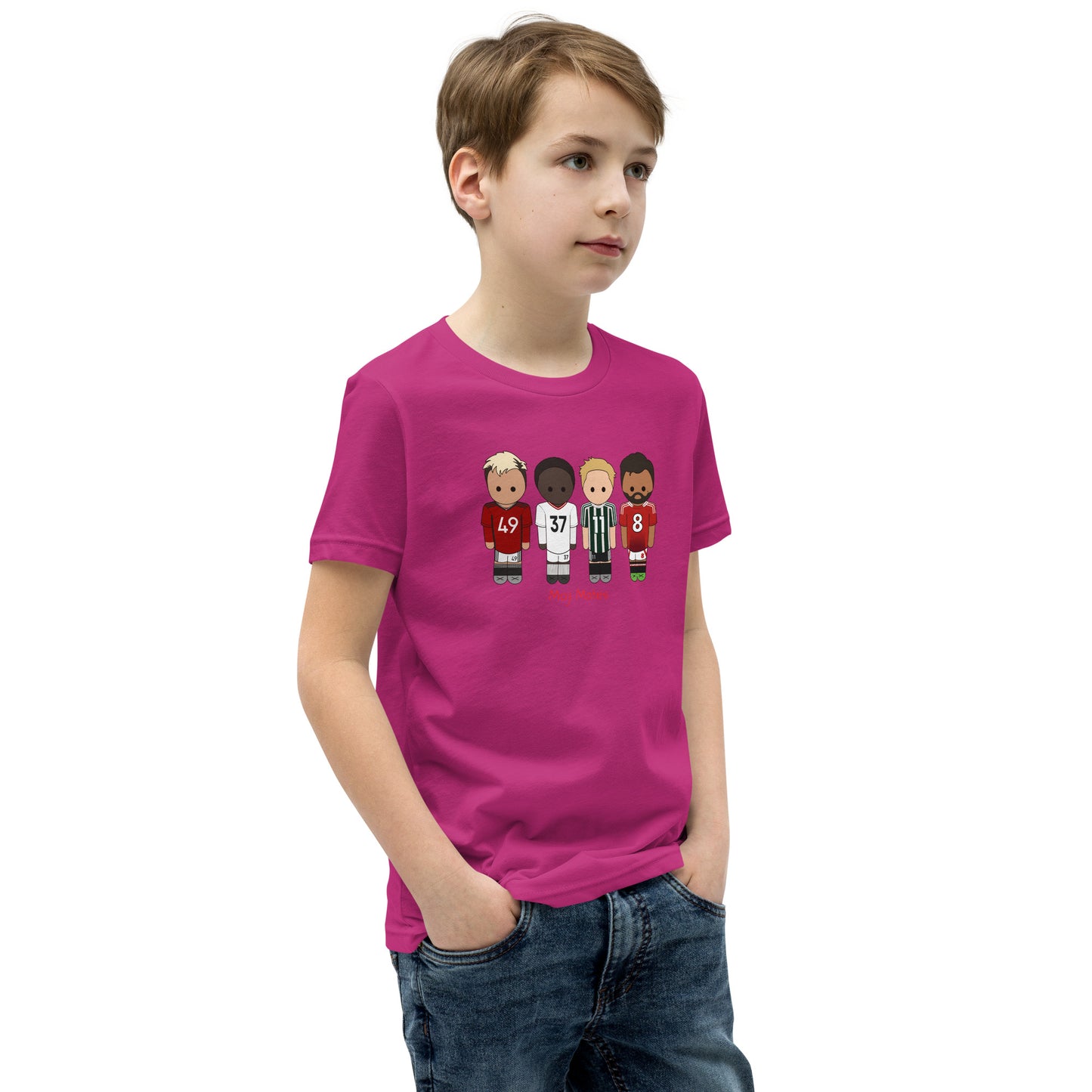 Manchester United Mainoo-Bruno-Hojlund-Garnacho Youth Short Sleeve T-Shirt