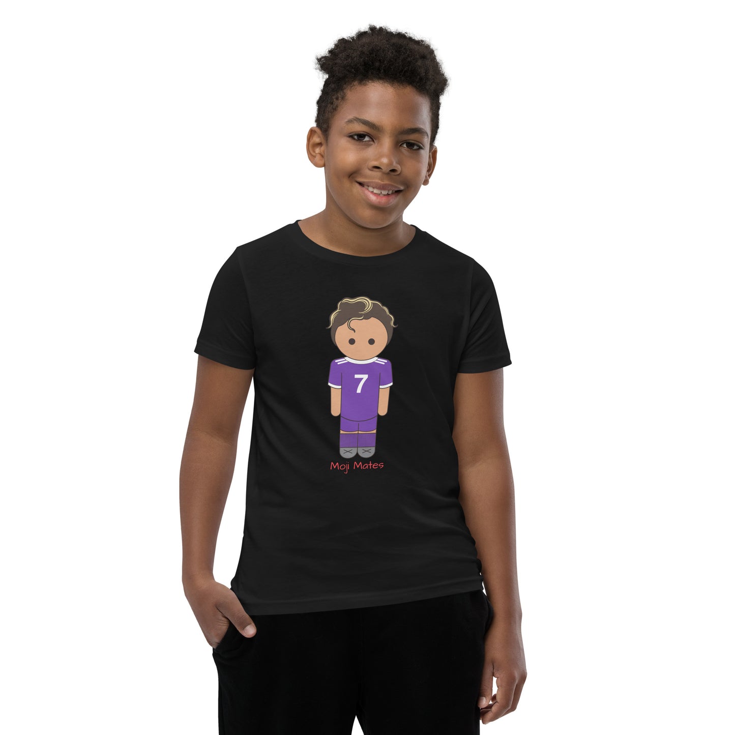 Ronaldo Noodle Hair Real Madrid Youth Short Sleeve T-Shirt