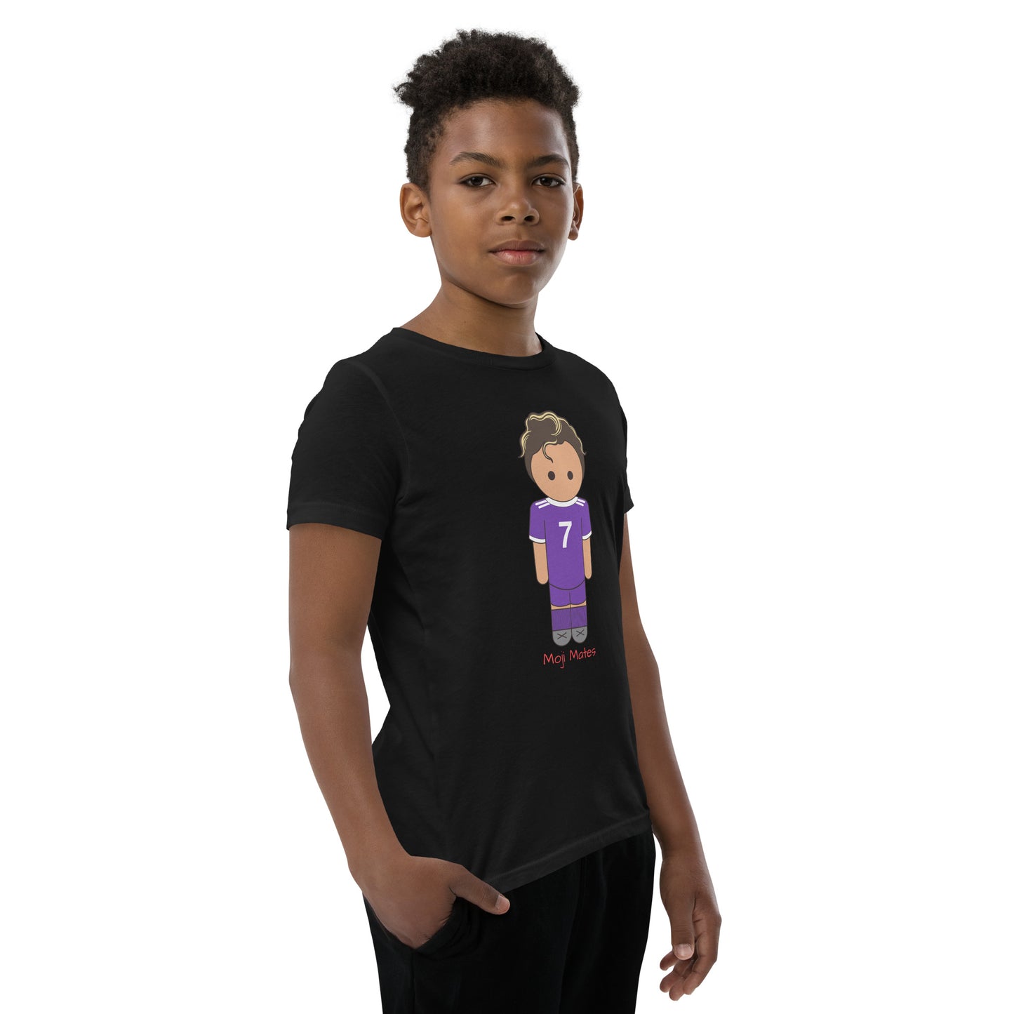 Ronaldo Noodle Hair Real Madrid Youth Short Sleeve T-Shirt