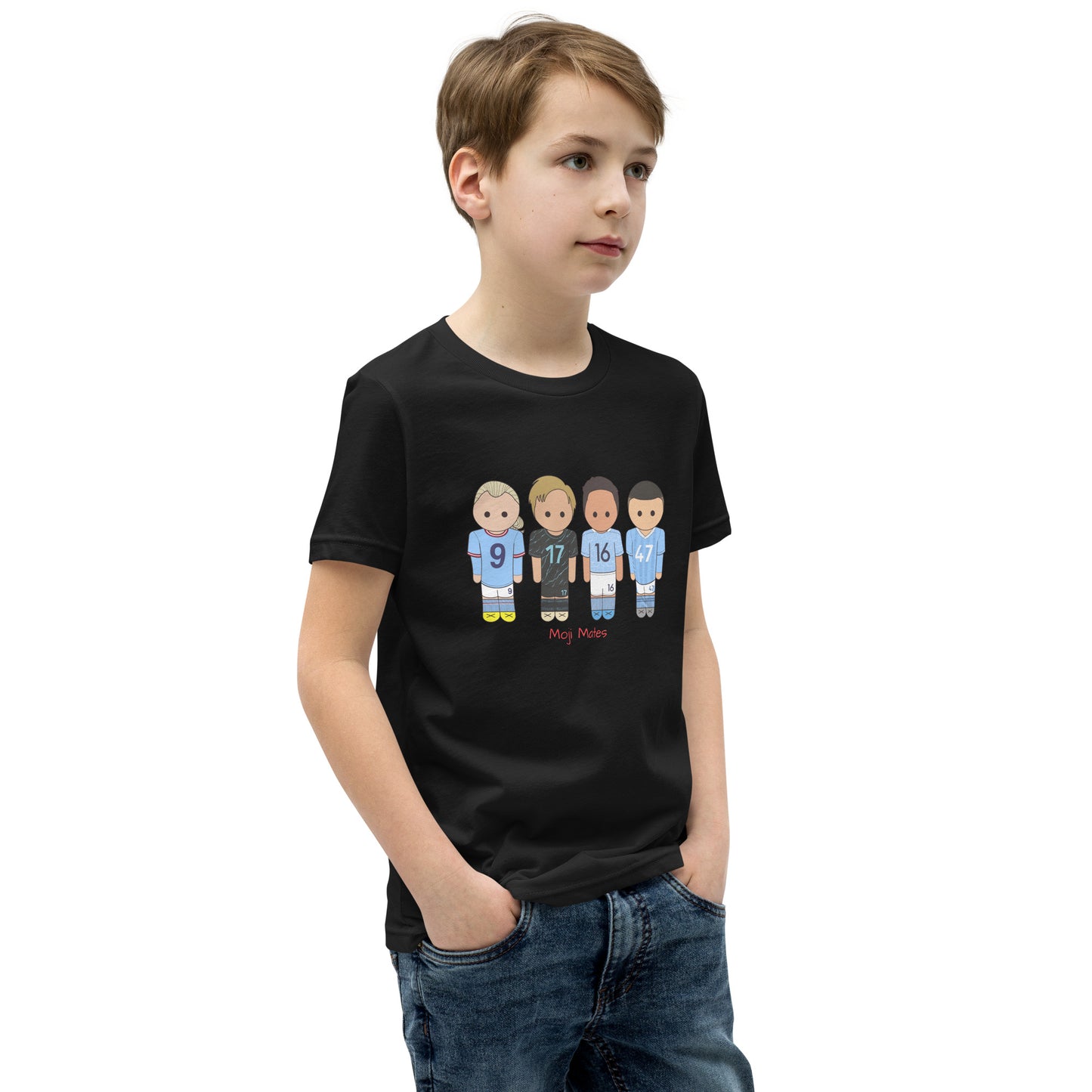 Man City Haaland De Bruyne Rodri Foden Youth Short Sleeve T-Shirt