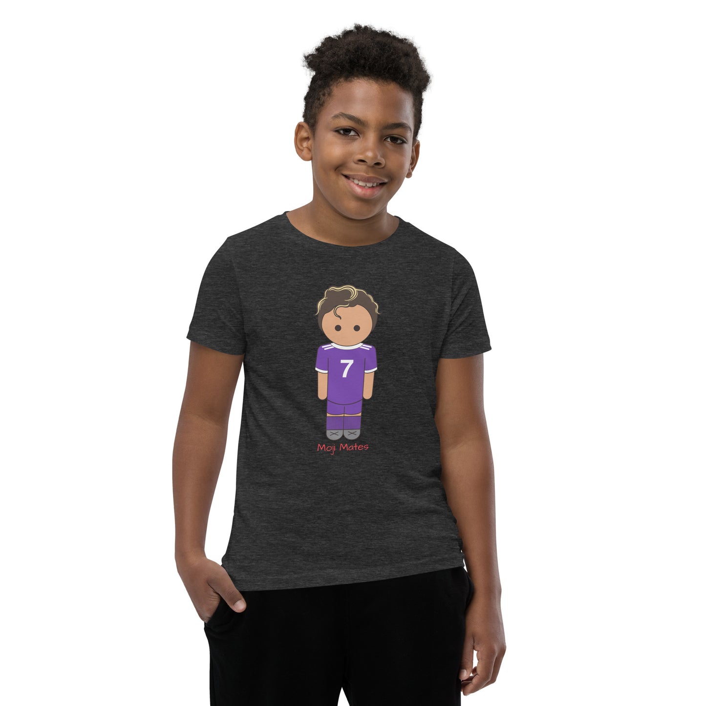 Ronaldo Noodle Hair Real Madrid Youth Short Sleeve T-Shirt