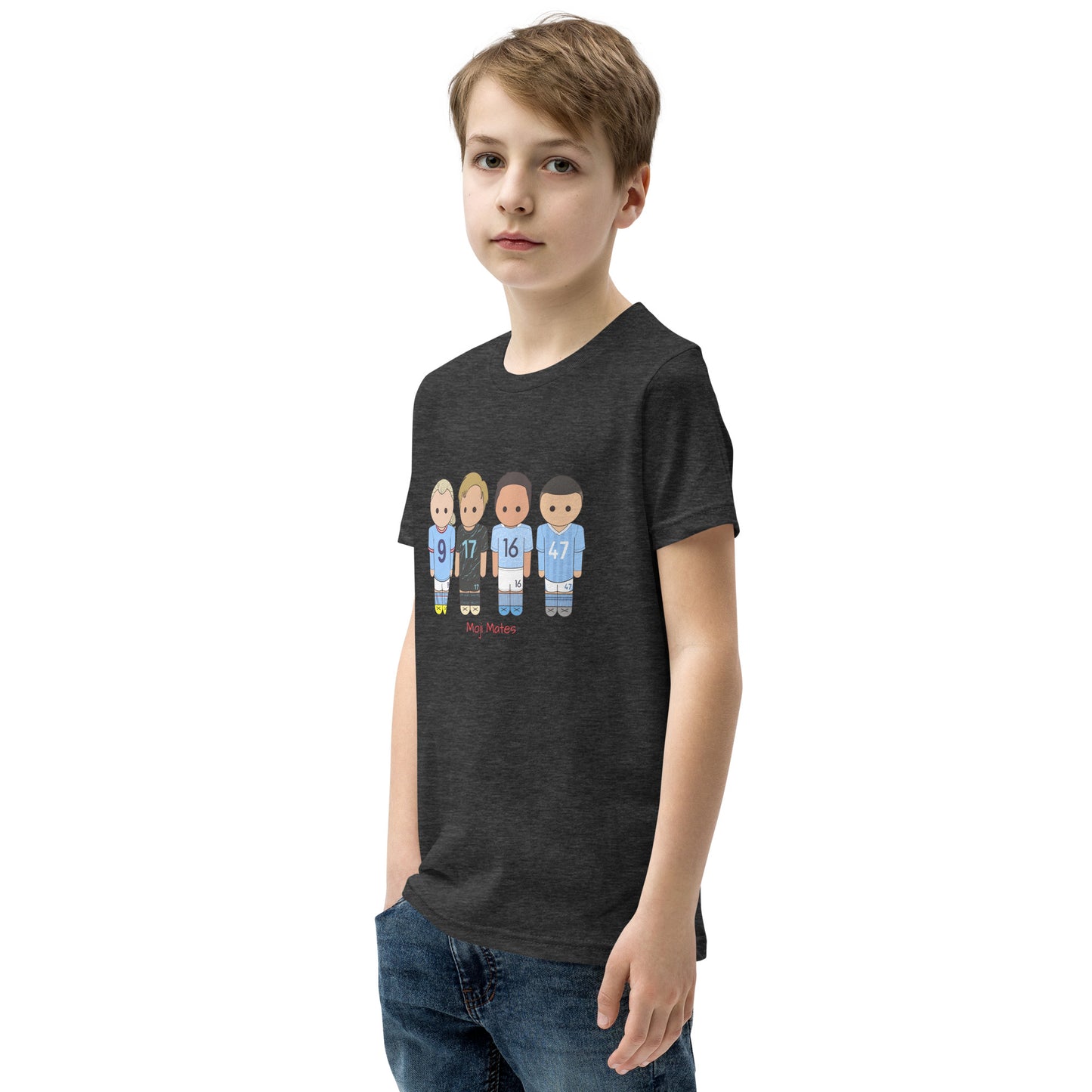 Man City Haaland De Bruyne Rodri Foden Youth Short Sleeve T-Shirt