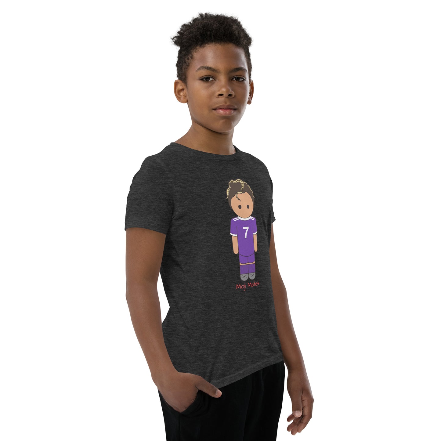 Ronaldo Noodle Hair Real Madrid Youth Short Sleeve T-Shirt