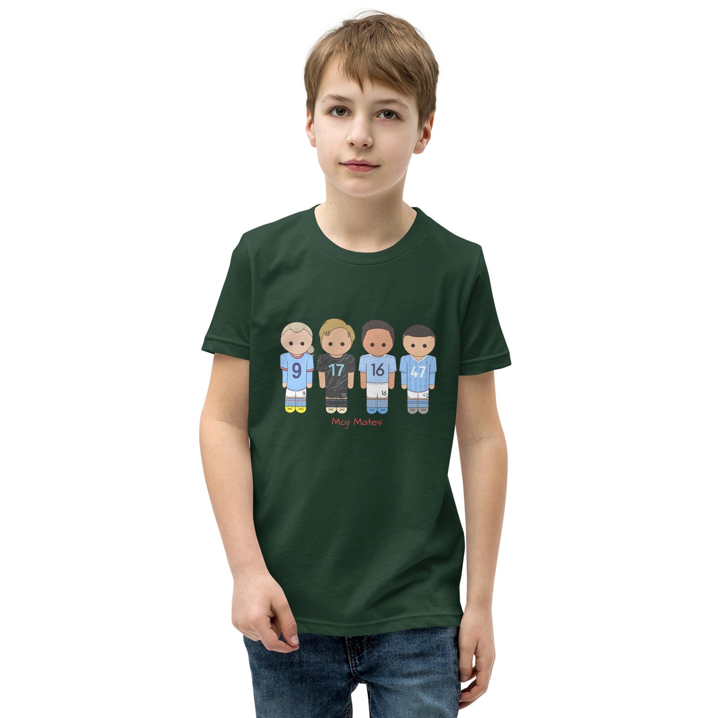 Man City Haaland De Bruyne Rodri Foden Youth Short Sleeve T-Shirt