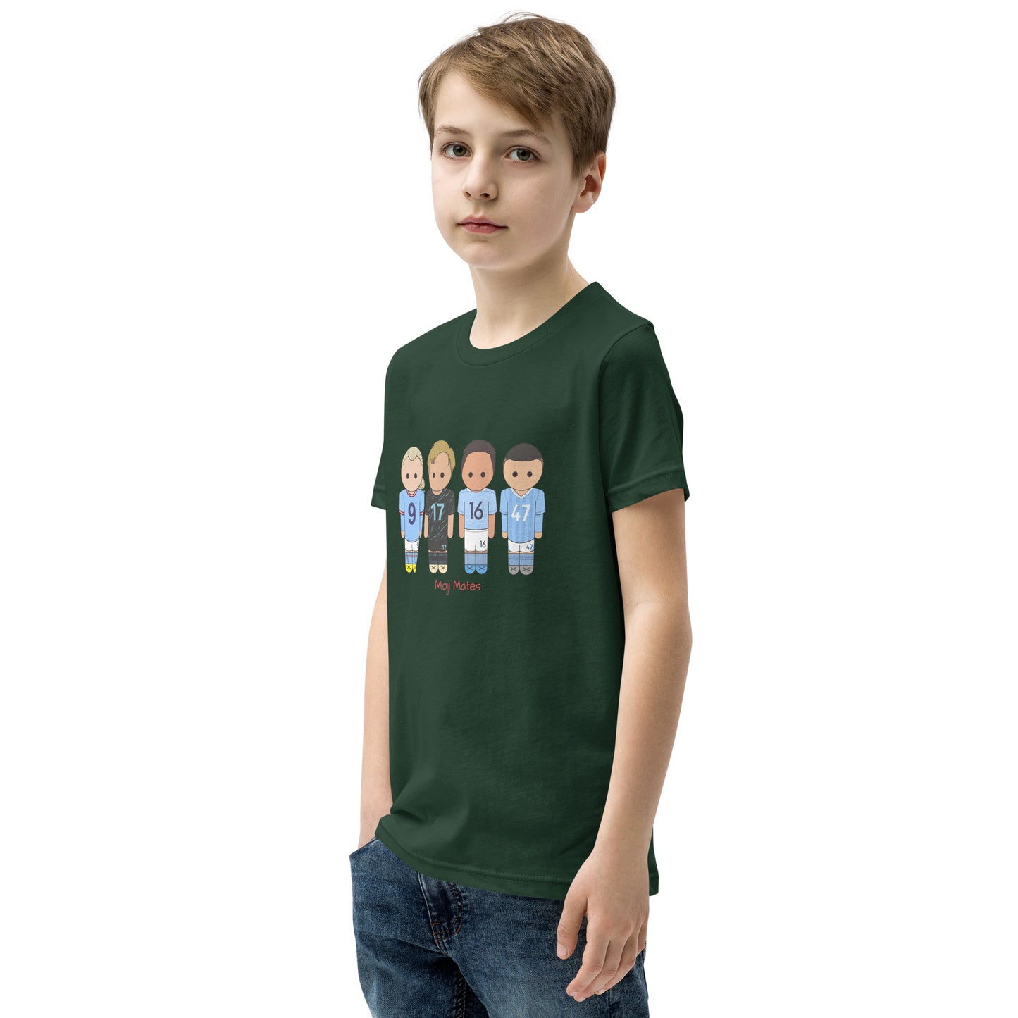 Man City Haaland De Bruyne Rodri Foden Youth Short Sleeve T-Shirt
