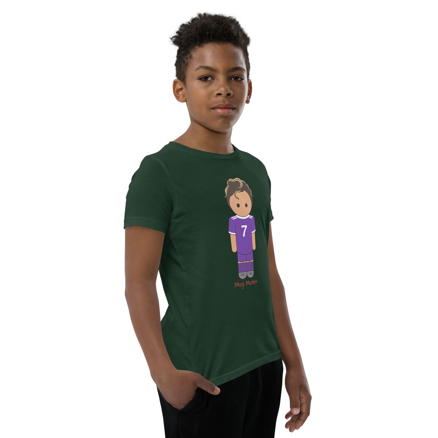 Ronaldo Noodle Hair Real Madrid Youth Short Sleeve T-Shirt
