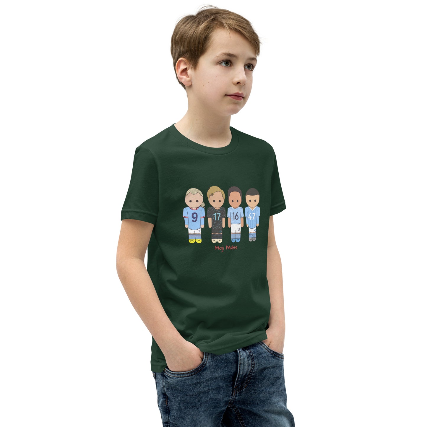 Man City Haaland De Bruyne Rodri Foden Youth Short Sleeve T-Shirt